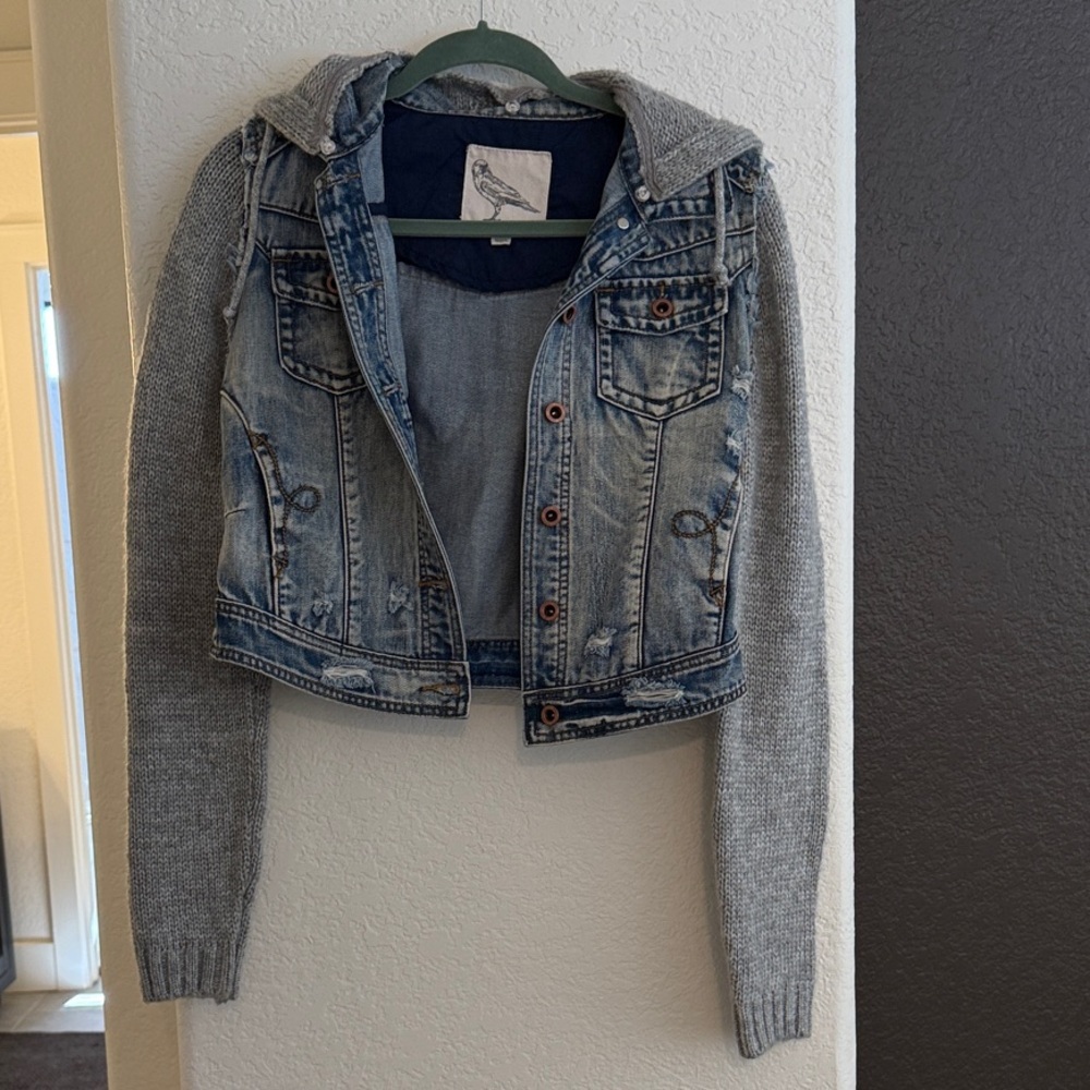 Denim and Gray Jean Jacket​